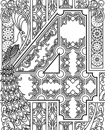 Steampunk coloring page of Number 4