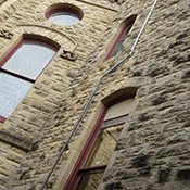 Pipe connected to the side of a house